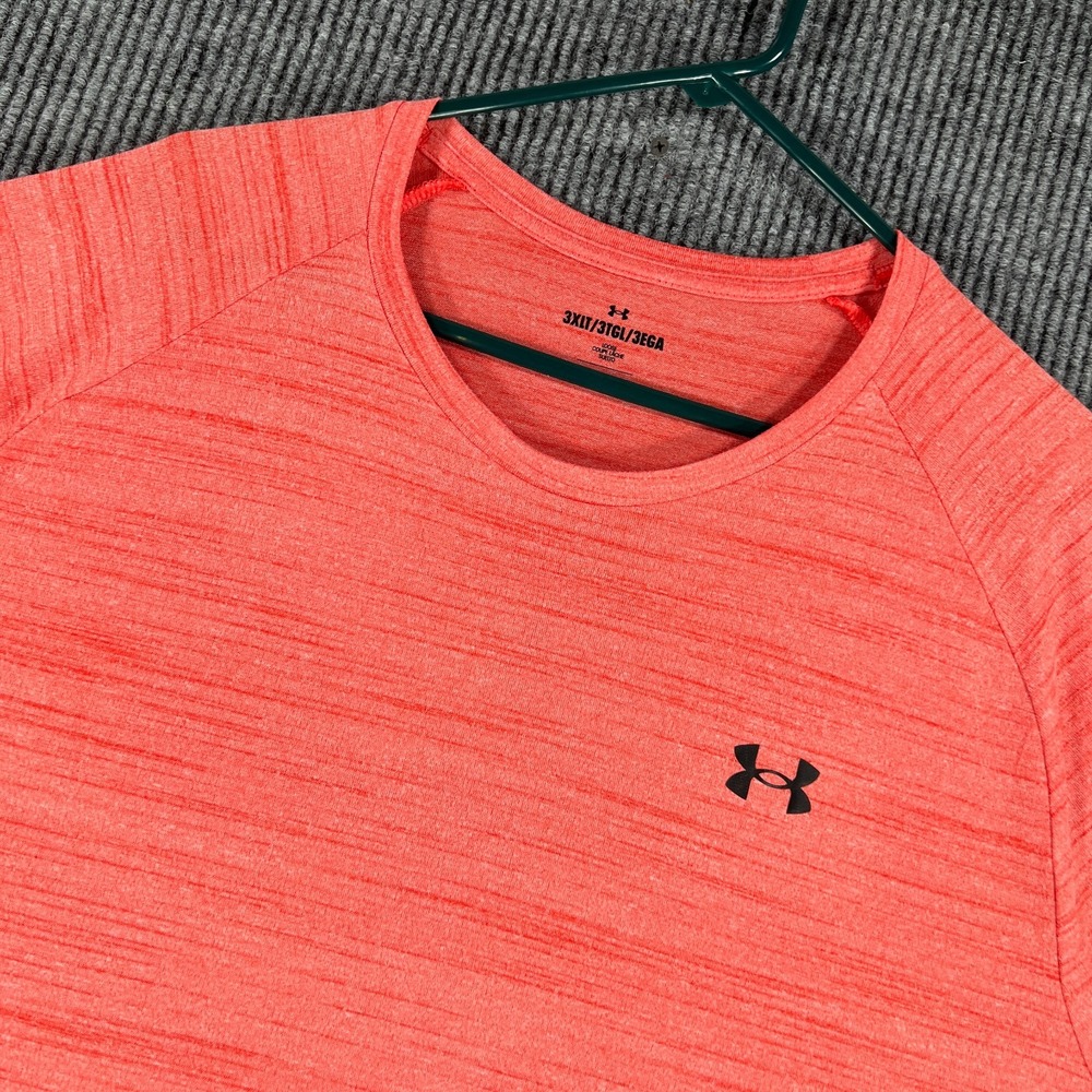 Under Armour Shirt Mens 3XL Pink Short Sleeve Loose Training Athletic Gym Loose